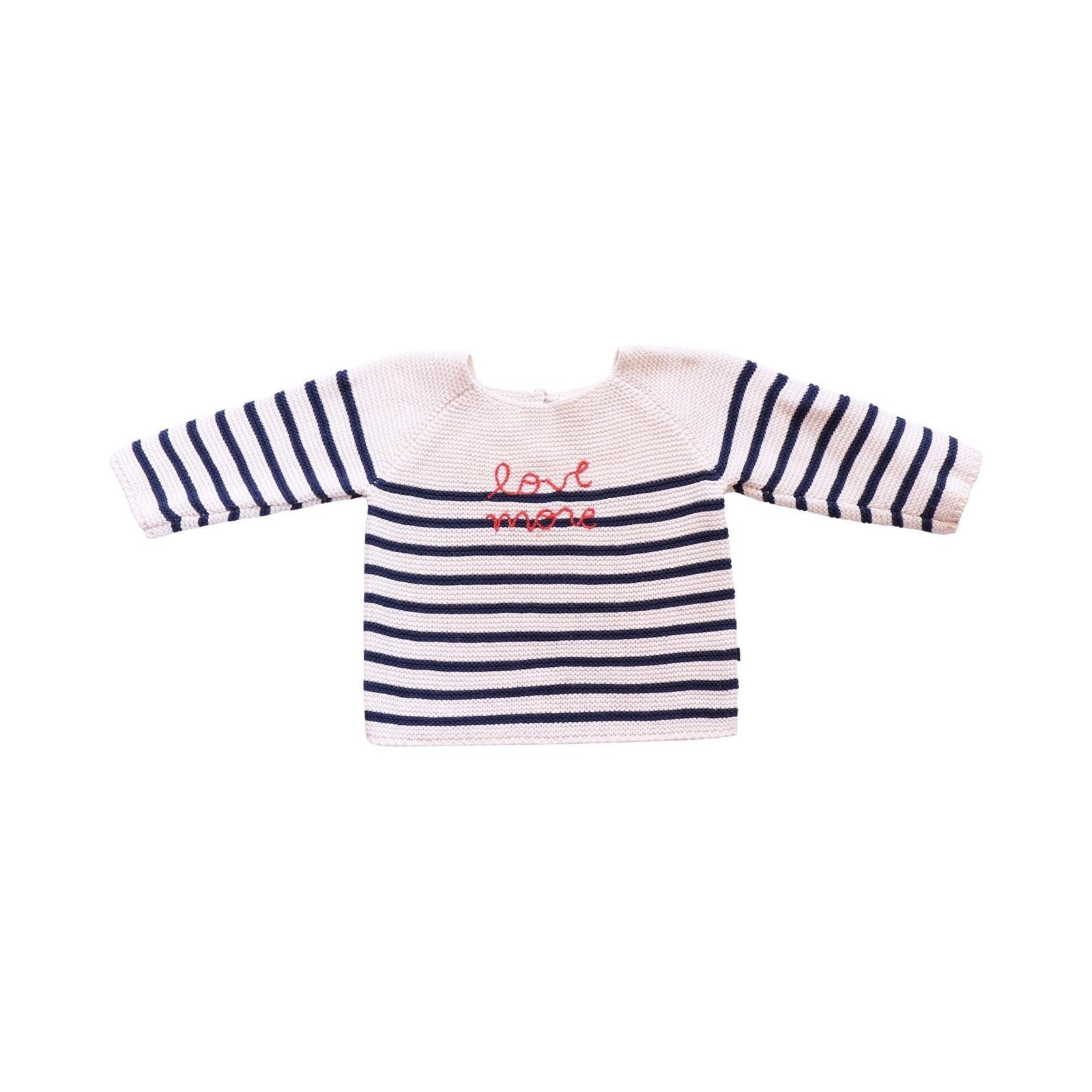 Love More Cotton Stripe Sweater | Ivory 12m - Designed by Oeuf