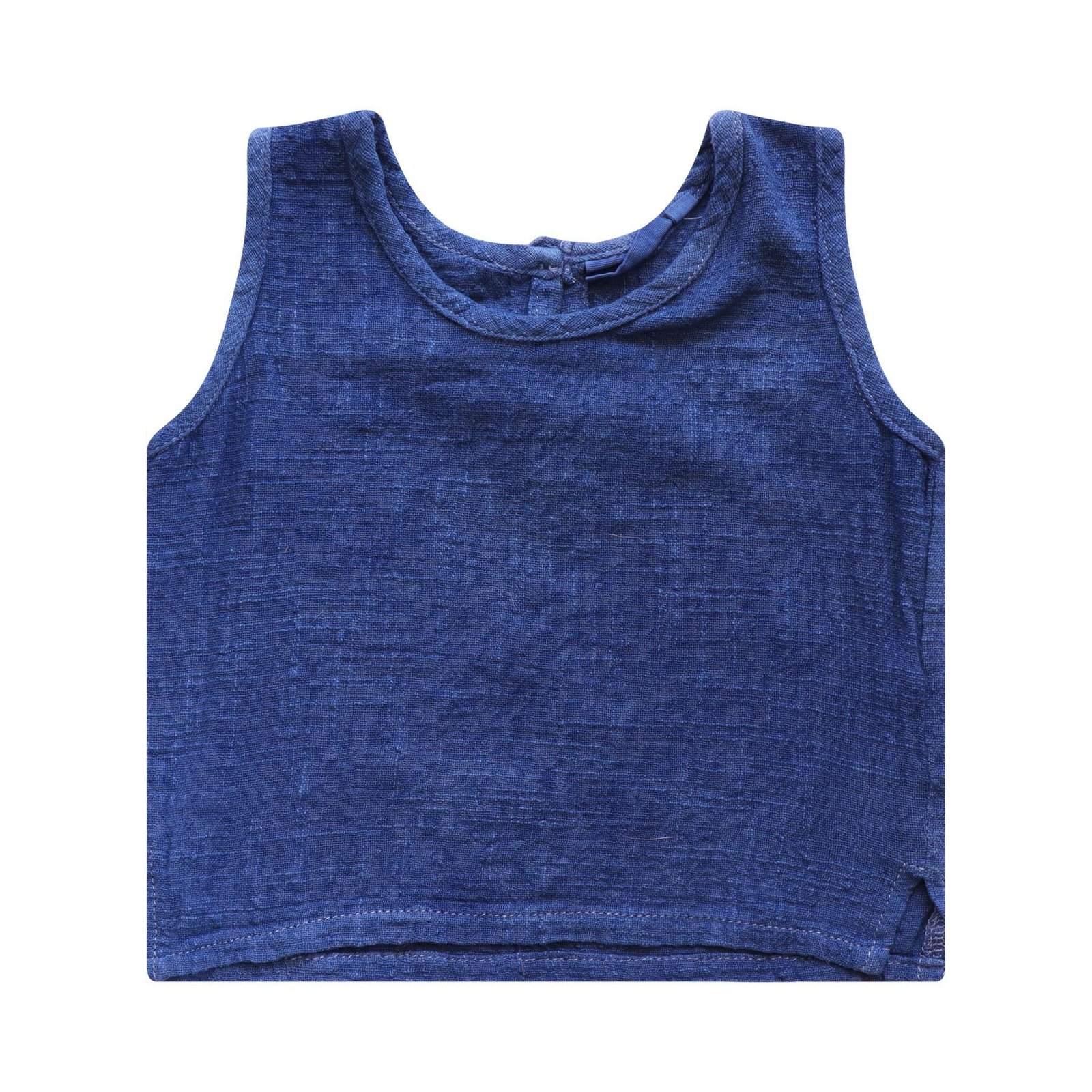 Indigo Dyed Linen Tank Top | Indigo 6/12m - Designed by Summer & Storm