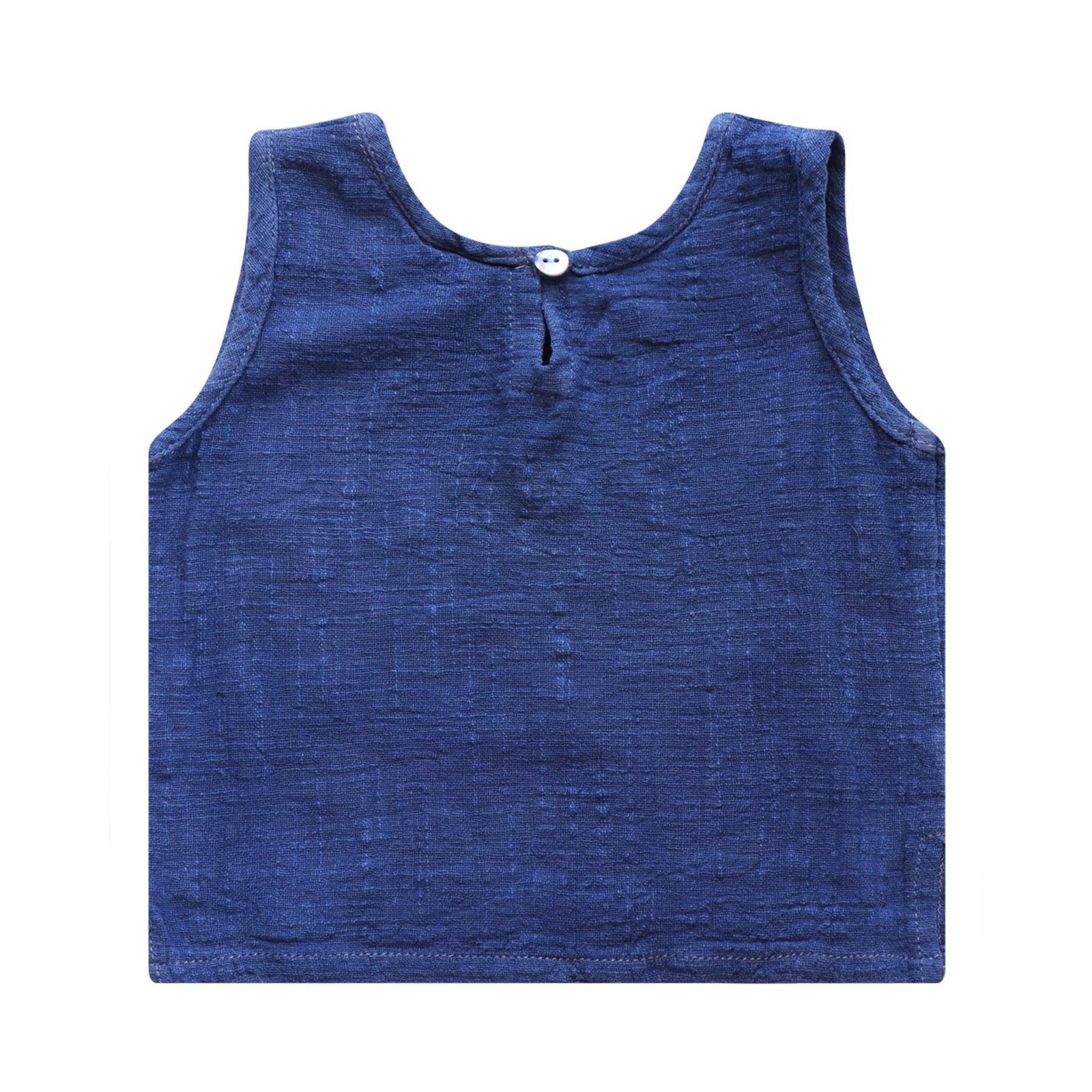Indigo Dyed Linen Tank Top | Indigo 6/12m - Designed by Summer & Storm
