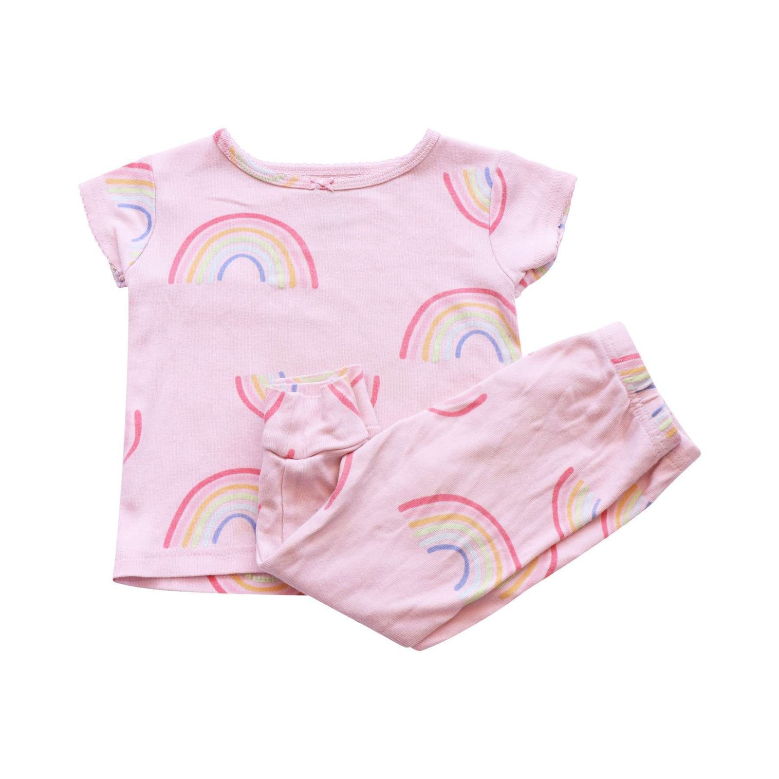 Short Sleeve Rainbows Pajama Set | Pink 18m - Designed by Carter's
