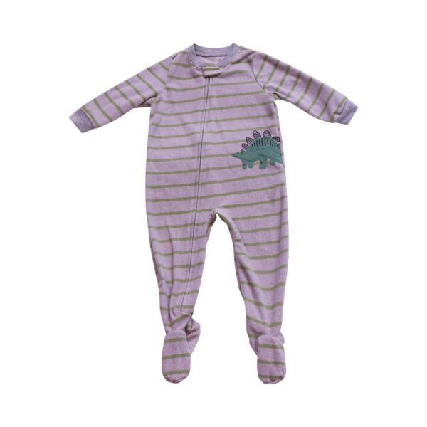 Flannel Stripe Dino Footie Pajamas | Grey  18m - Designed by Carter's