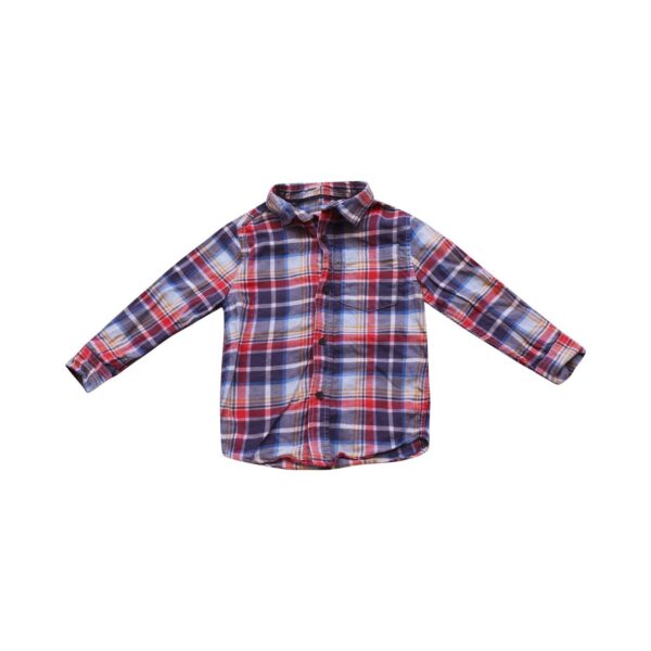 Plaid Flannel Button Down Shirt | Red Multi  4/5y - Designed by CAT & JACK