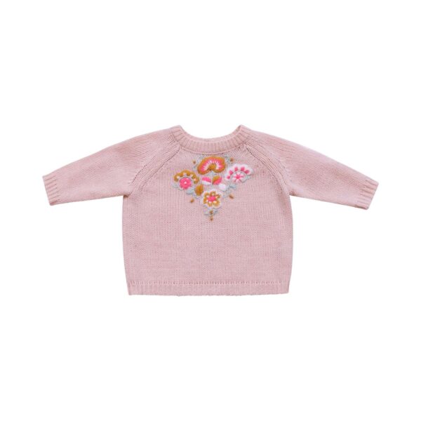 Embroidered Sweater | Blush  9m - Designed by Louise Misha