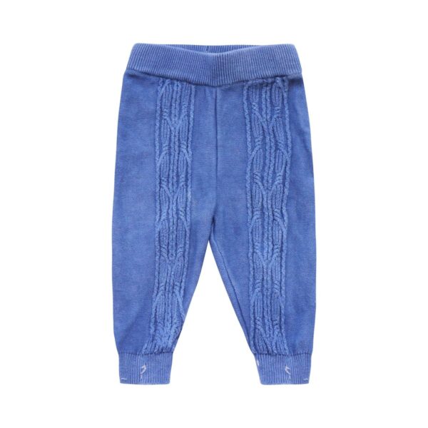 Indigo Dyed Cable Knit Leggings | Indigo 6m - Designed by Louise Misha