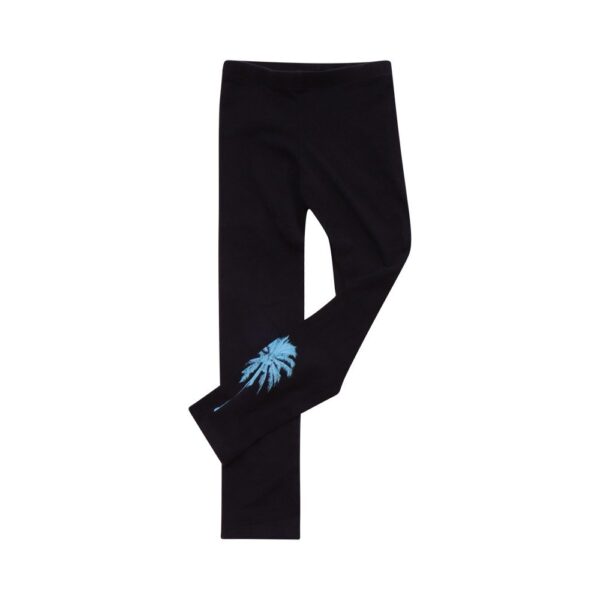 Palm Tree Black Leggings | Black  6/7y - Designed by Old Navy