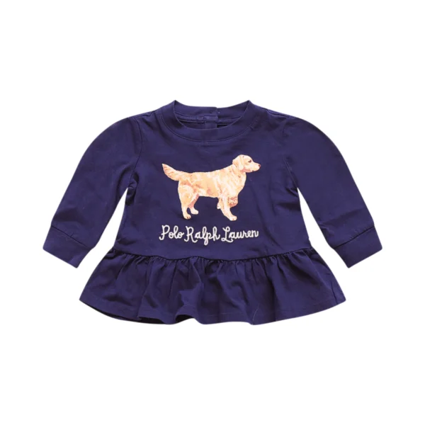 Yellow Lab Peplum Top | Navy 3m - Designed by Polo Ralph Lauren
