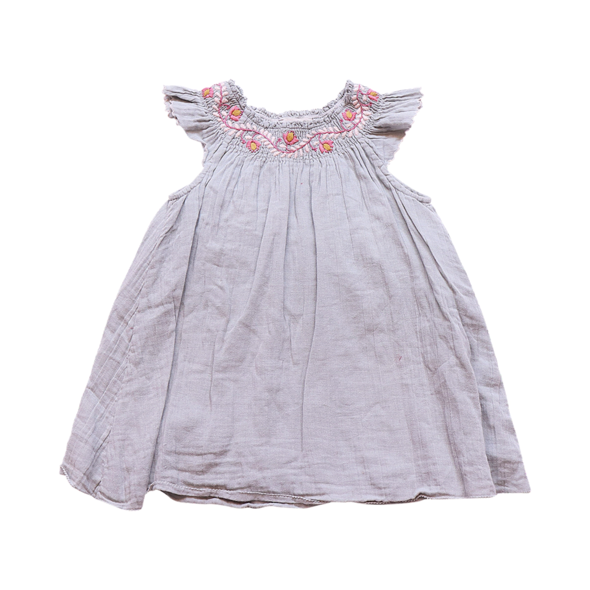 Embroidered Smocked Dress | Light Blue 4y - Designed by Louise Misha