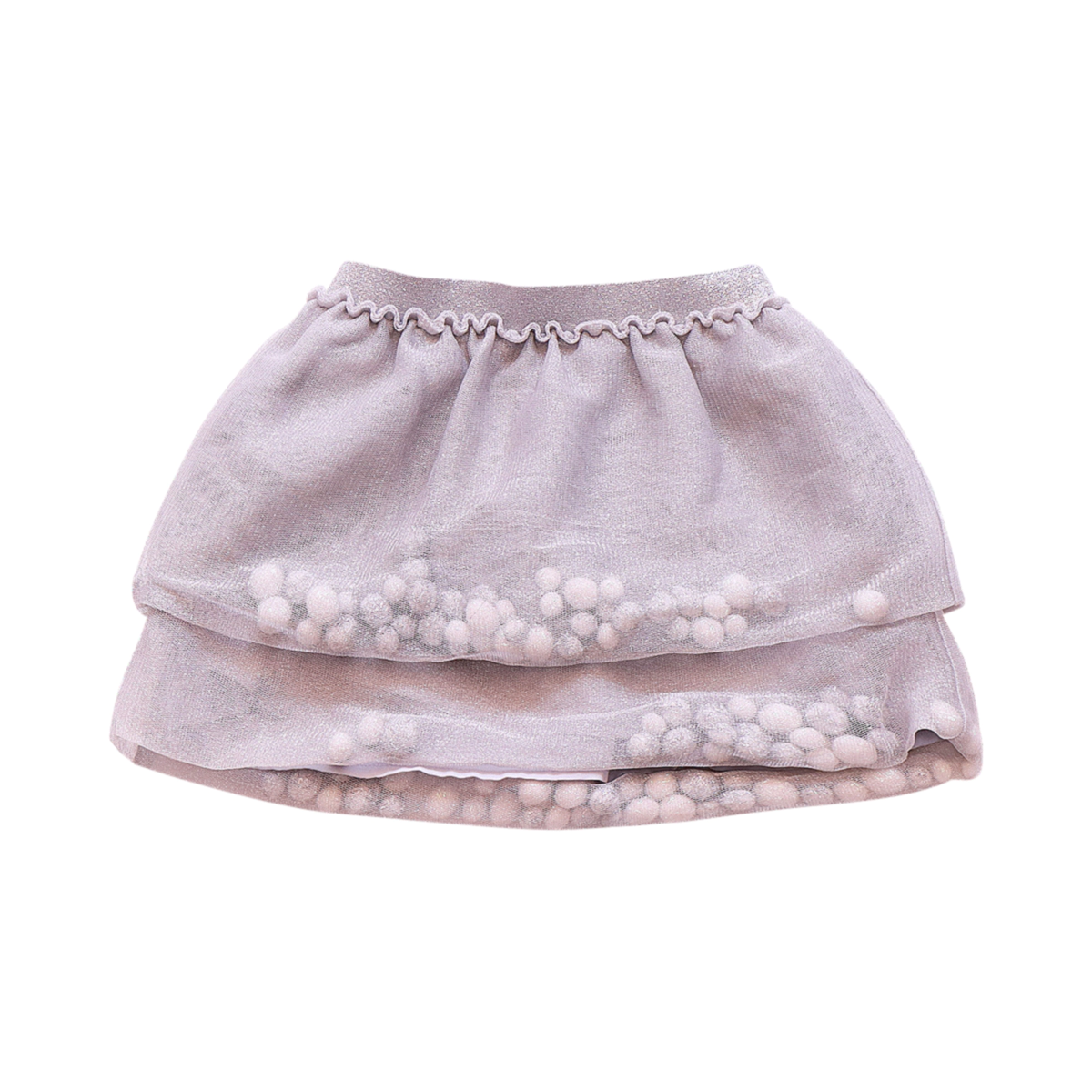 Layered Glitter Pom Pom Skirt | Silver 4y - Designed by CAT & JACK