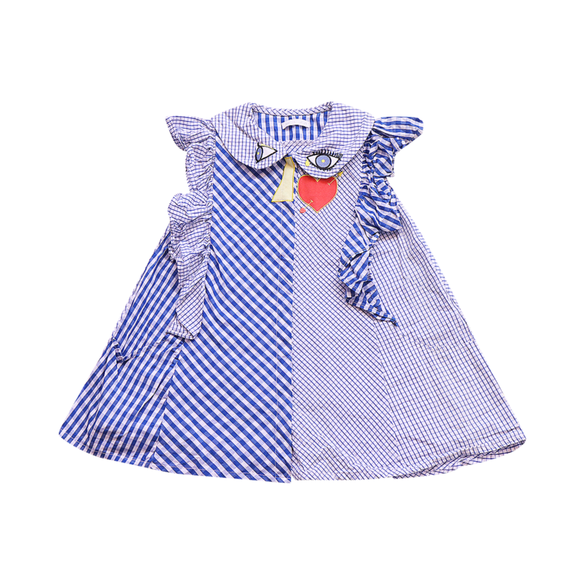 Face Dress | Blue Multi 6/7y - Designed by RASPBERRY PLUM