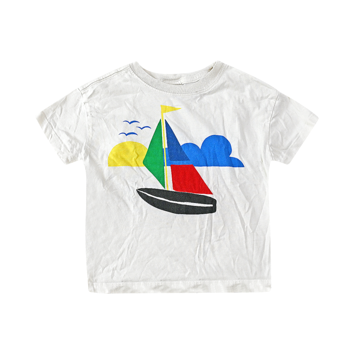 Sailboat Graphic Tee | White Multi 4y - Designed by HANNA ANDERSSON