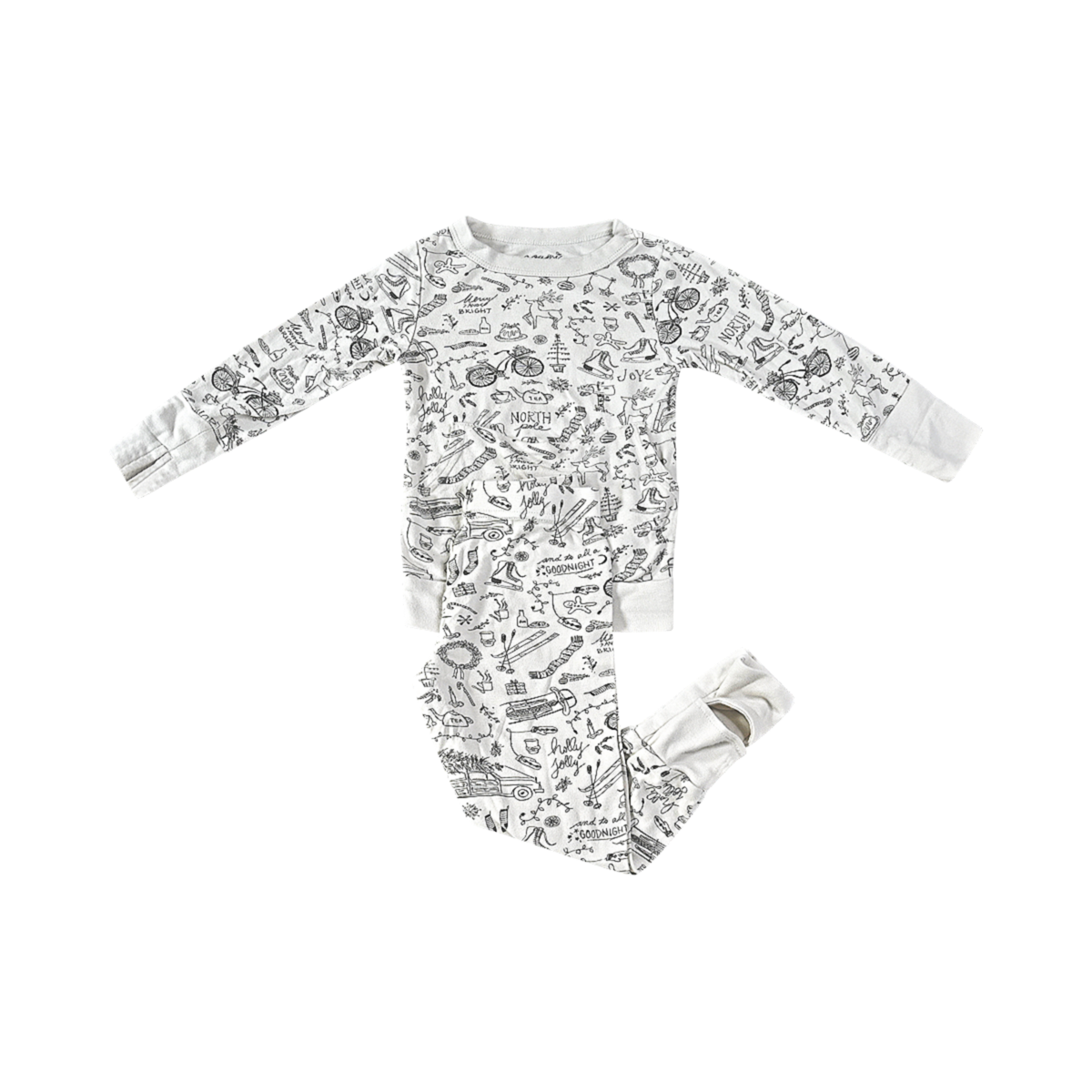 Doodle Pajama Set | White Multi 2/3y - Designed by GOUMI