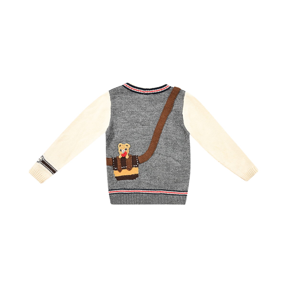 Little Professor Sweater | Grey Multi 5/6y - Designed by MIKI HOUSE