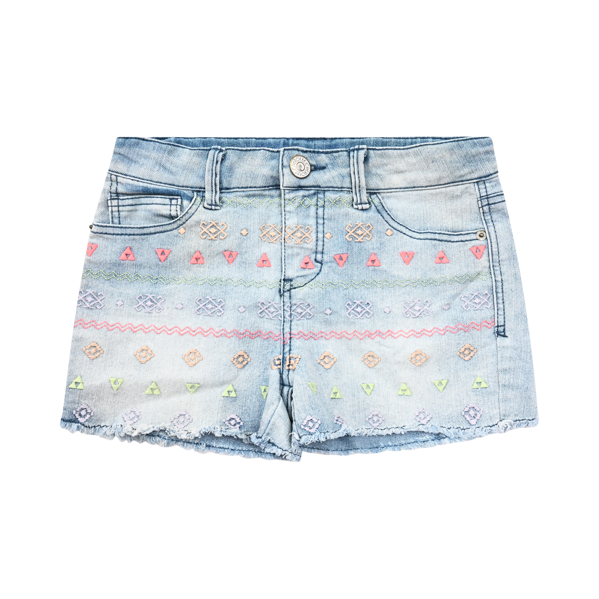 Embroidered Denim Shorts | Light Wash 10/12y - Designed by CHEROKEE