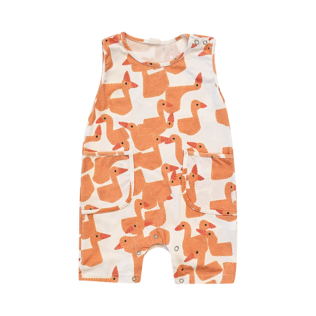 Duck Print Baby Romper - Designed by MINIOLIE