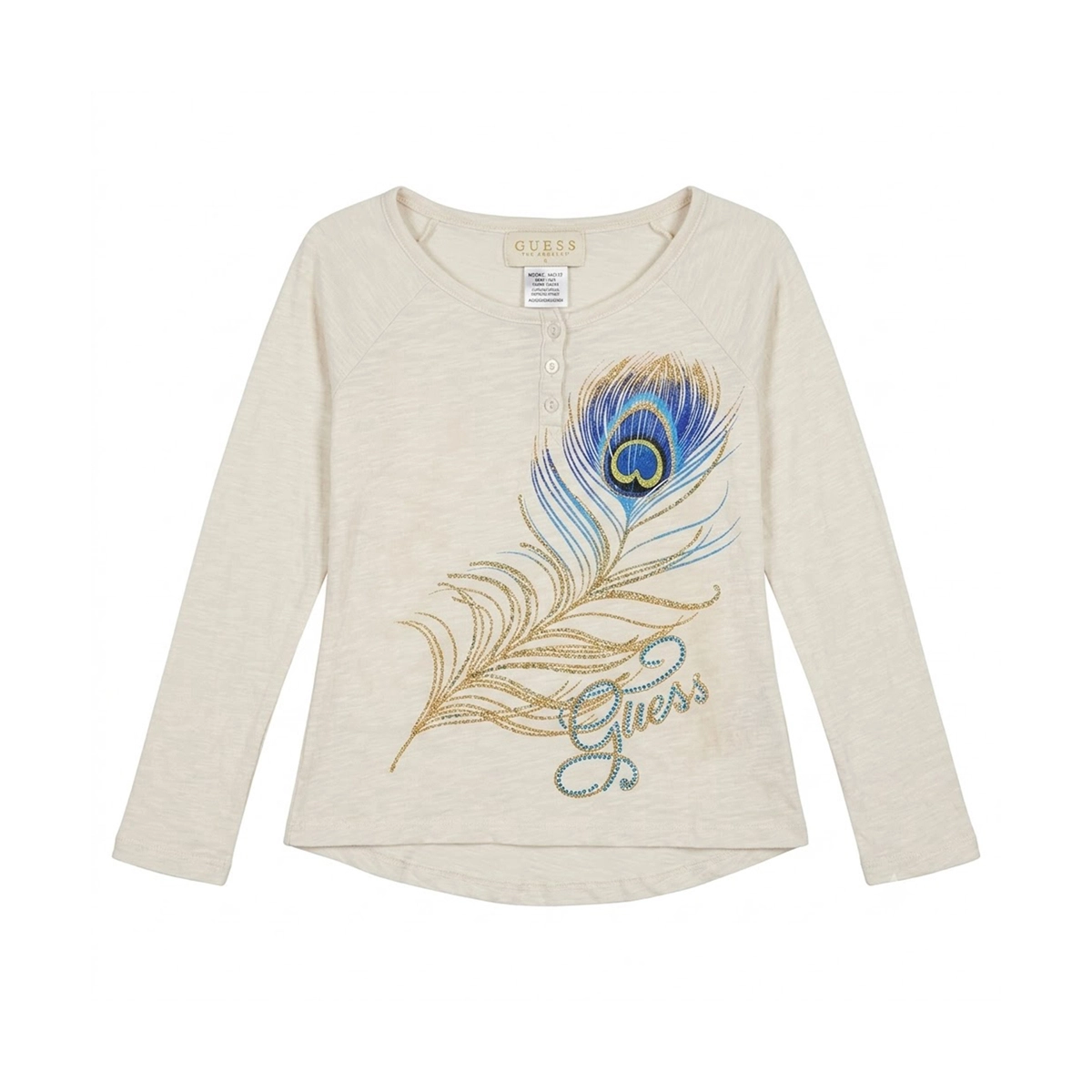 Peacock Feather Henley Tee - Designed by GUESS