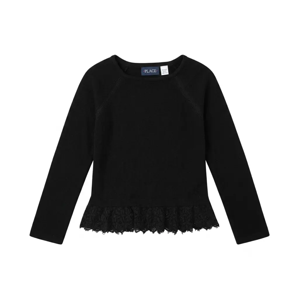 Lace Hem Sweater - Designed by PLACE