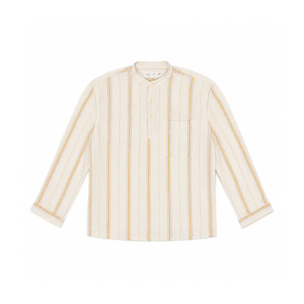 Golden Stripe Linen Shirt - Designed by Zara