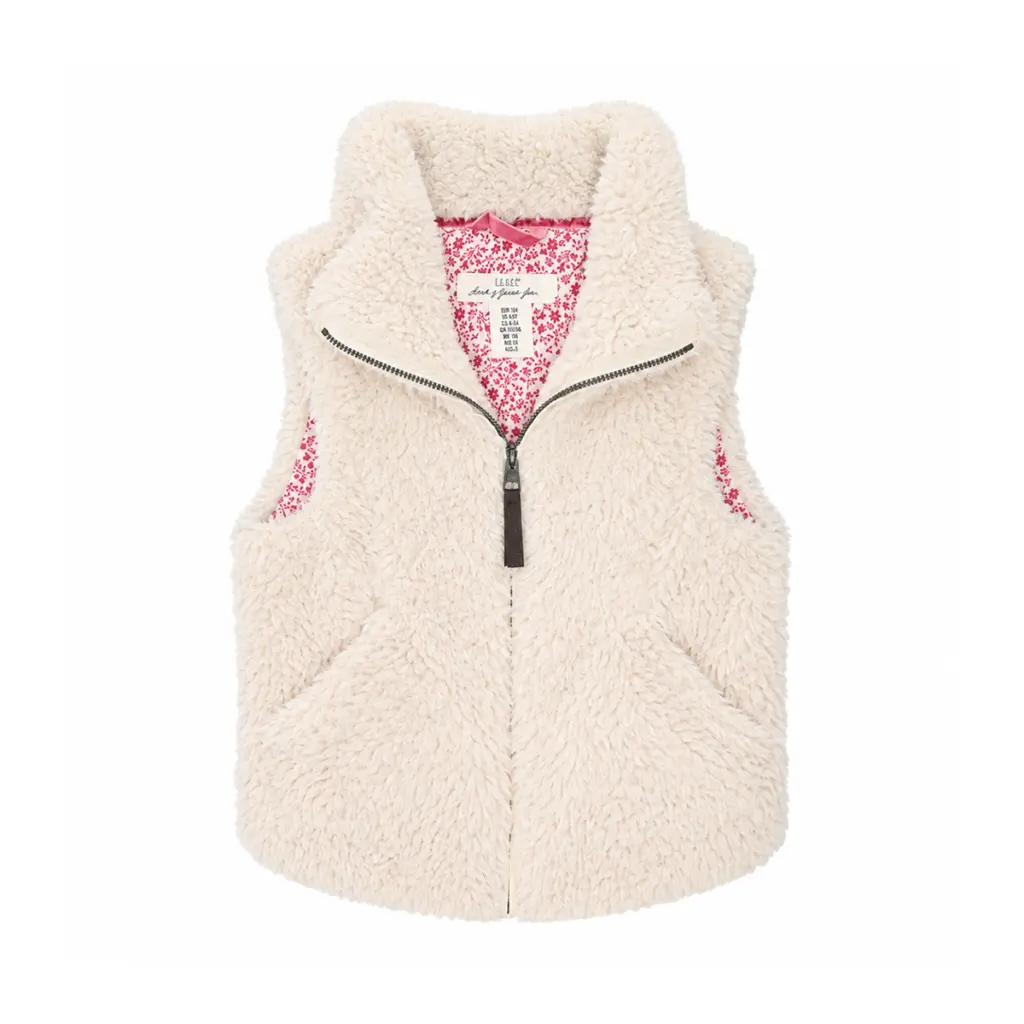 Faux Fur Vest | Ivory 8/9y - Designed by L.O.G.G