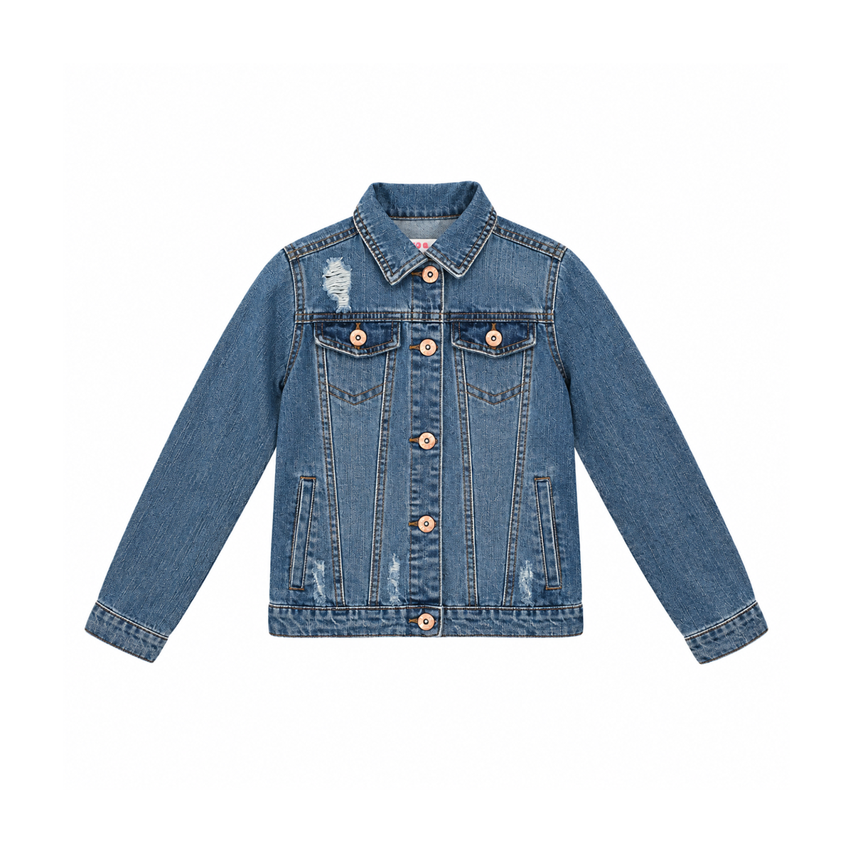 Distressed Denim Jacket | Medium Wash 7y - Designed by CISONO KIDS