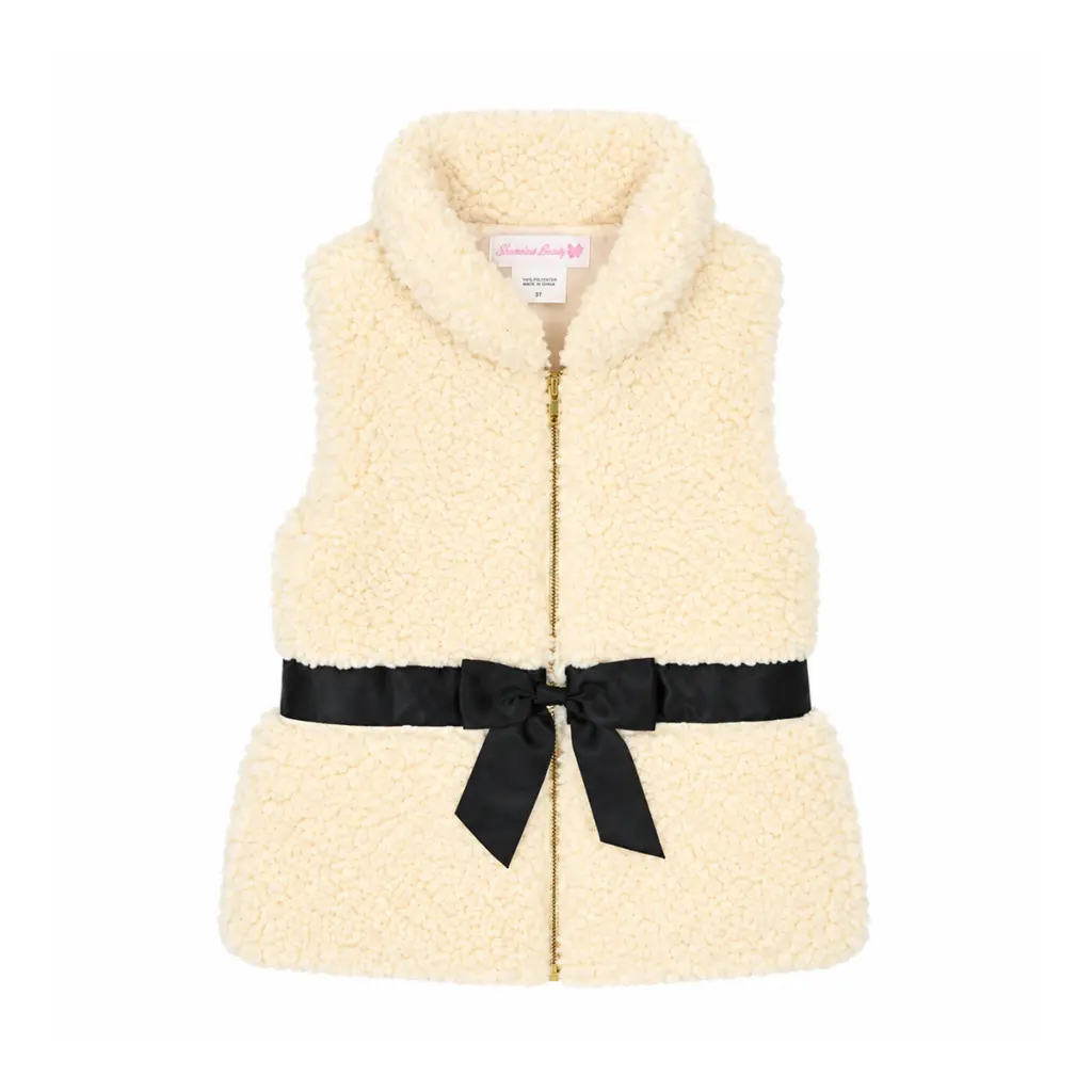 Cozy Bow Vest | Cream 5y - Designed by BONNIE JEAN