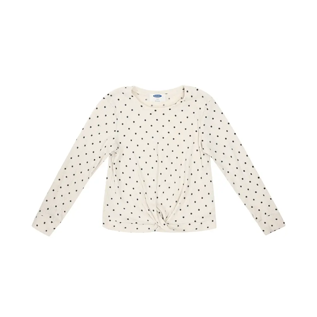 Twist Polka Dot Shirt | Ivory 10/12y - Designed by Old Navy