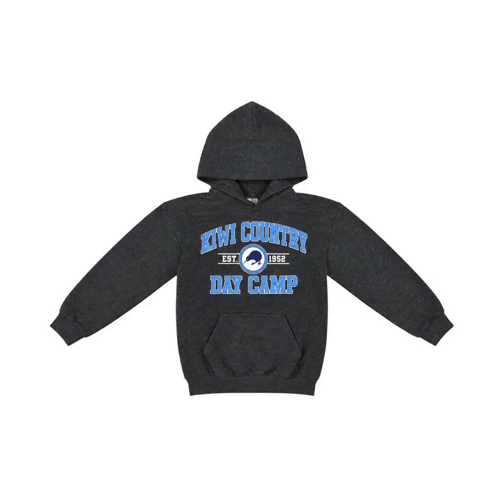 Kiwi Day Camp Hoodie | Charcoal M - Designed by GILDAN