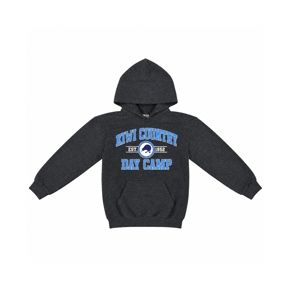 Kiwi Day Camp Hoodie | Charcoal M - Designed by GILDAN