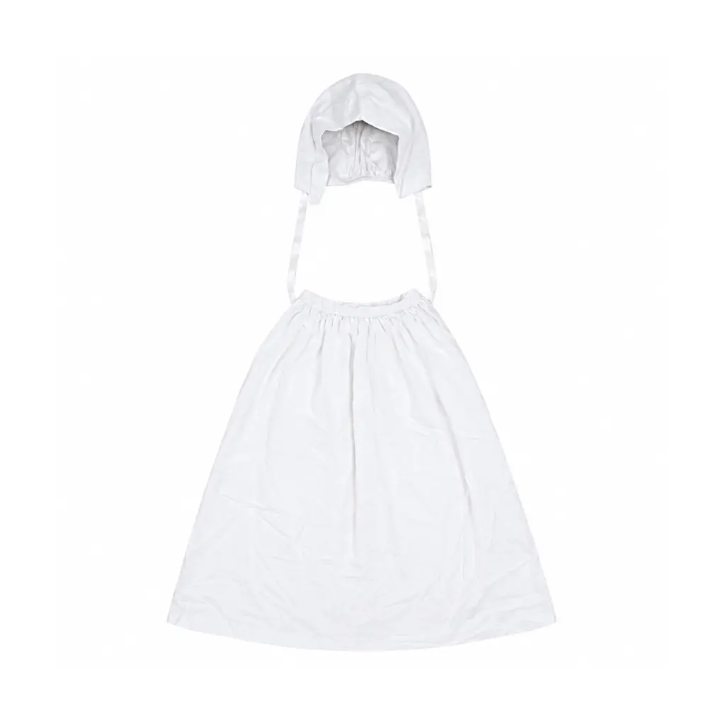 Apron & Bonnet | White One Size - Designed by Unknown