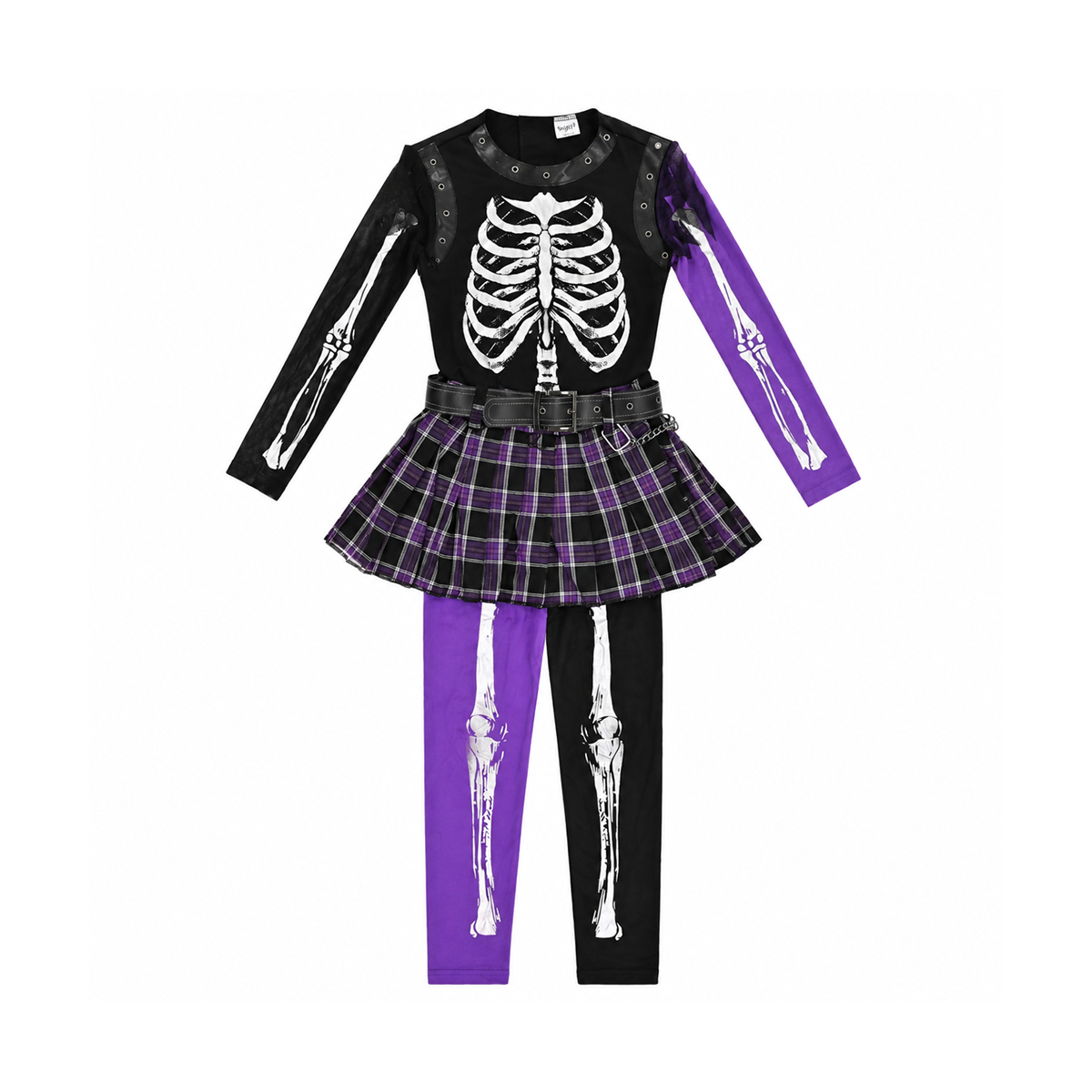 Punk Rock Glam Skeleton | Black 8/10y - Designed by SPIRIT