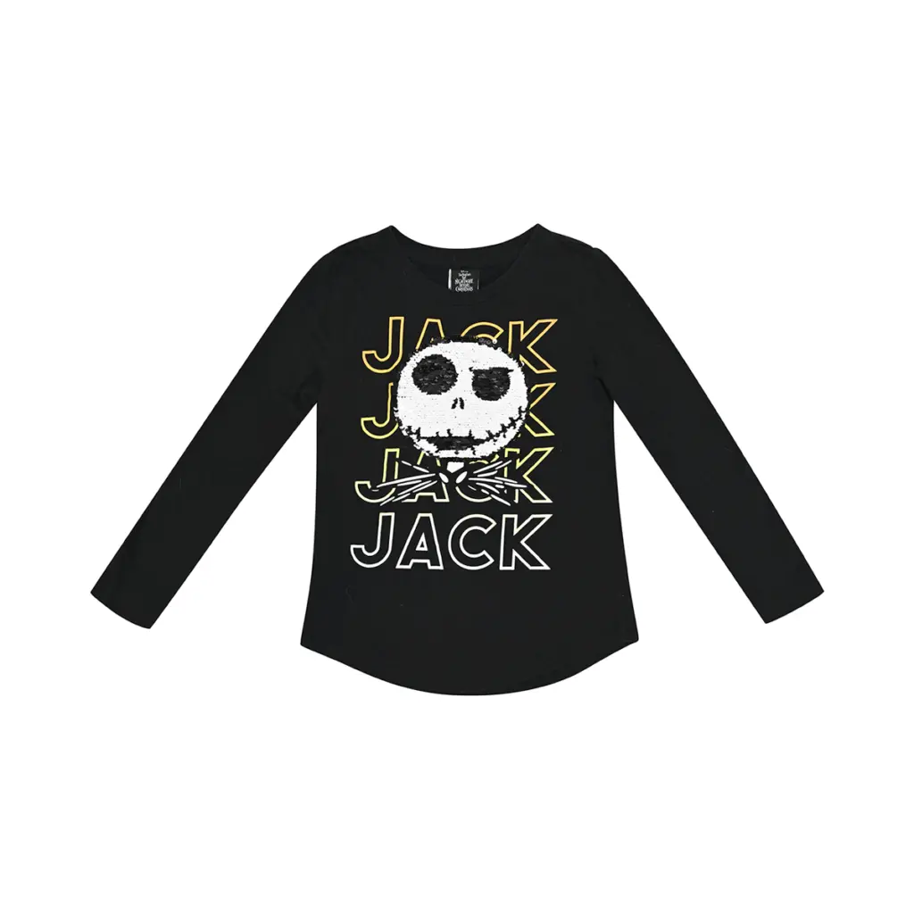 Jack Skellington Sequin T-Shirt | Black 6y - Designed by DISNEY