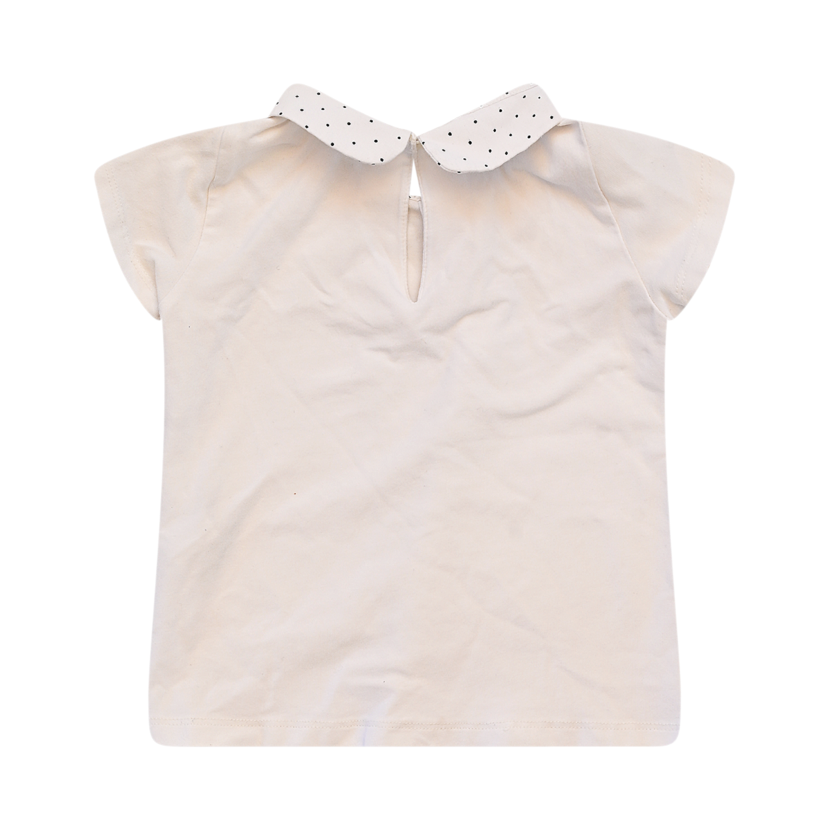 Polka Dot Collar Top | Cream 2/3y - Designed by Zara