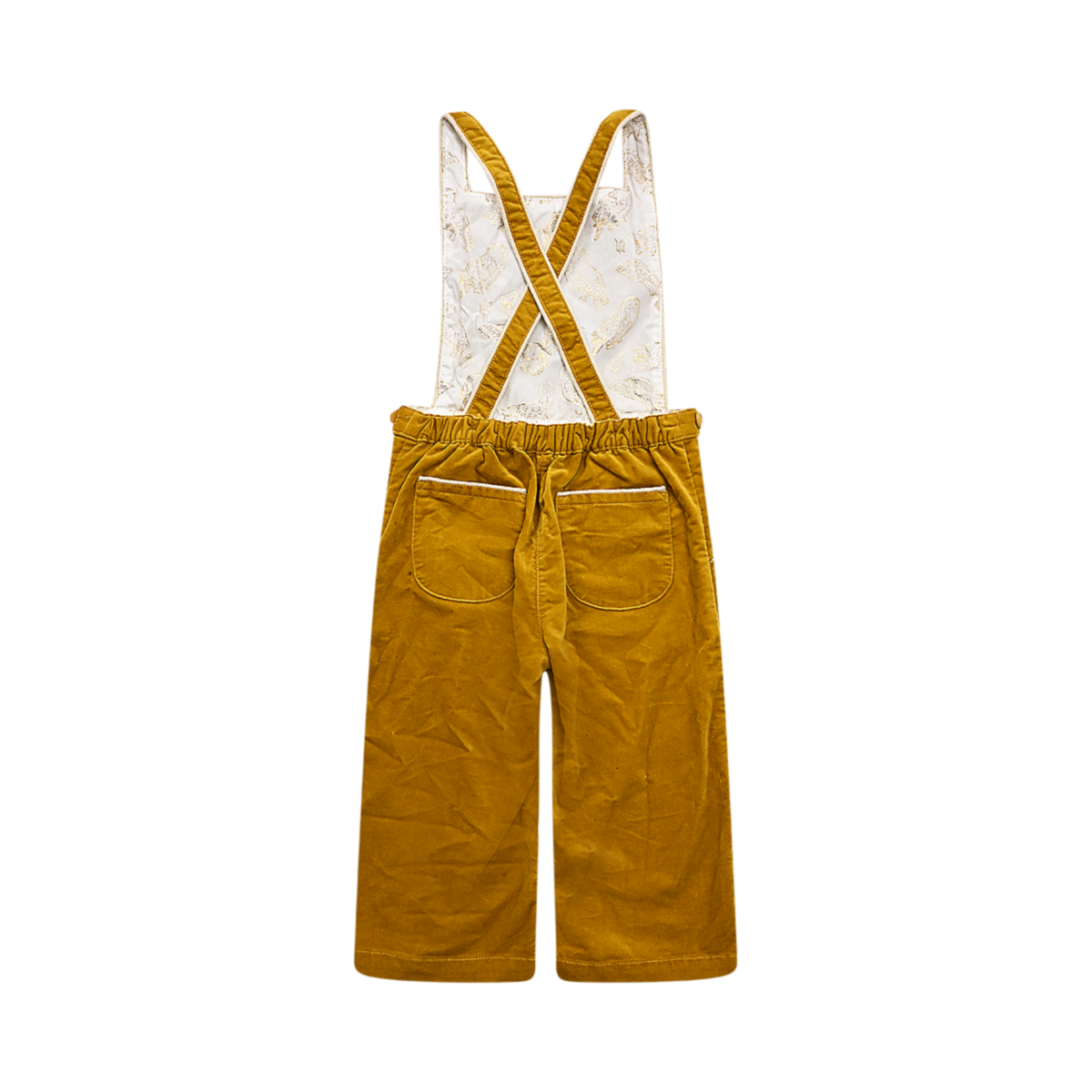 Harry Potter Owl Corduroy Overalls | Mustard Gold 3/4y - Designed by Mini Boden