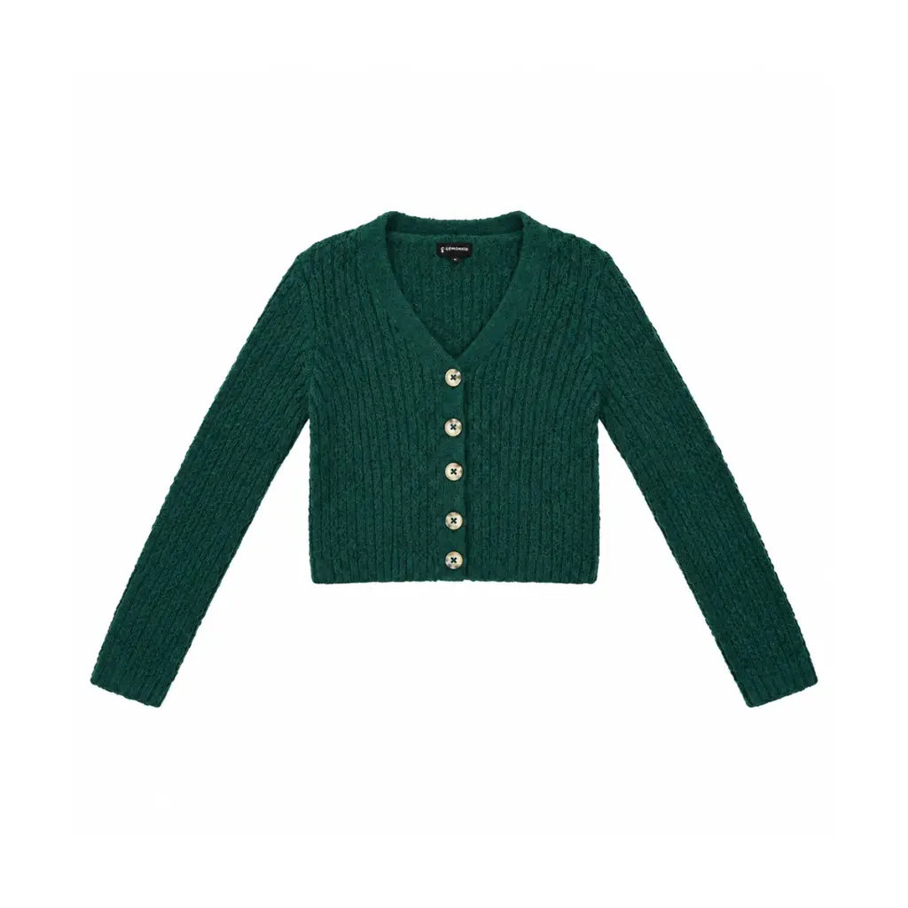 Knit Cardigan | Forest Green  7/8y - Designed by ART CLASS