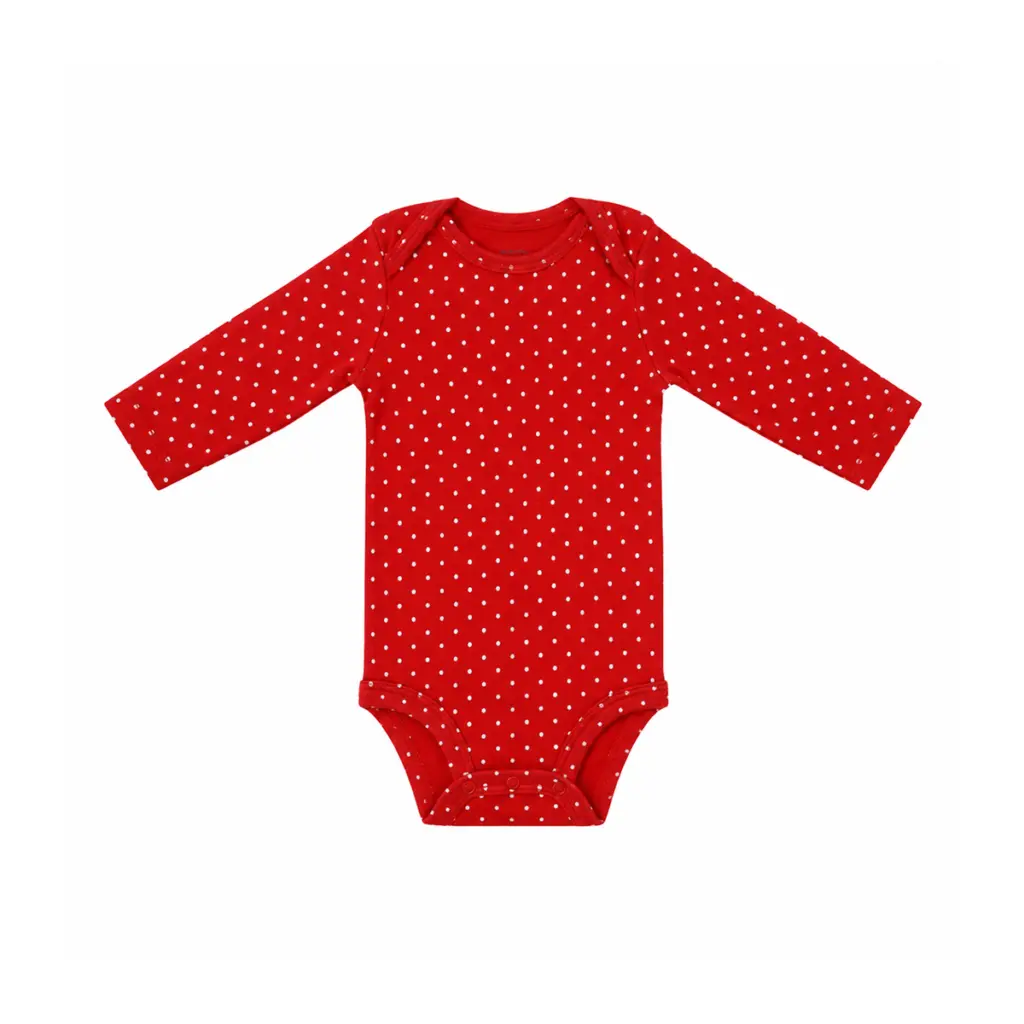Red Polka Dot Long Sleeve Bodysuit | Red  3m - Designed by Carter's