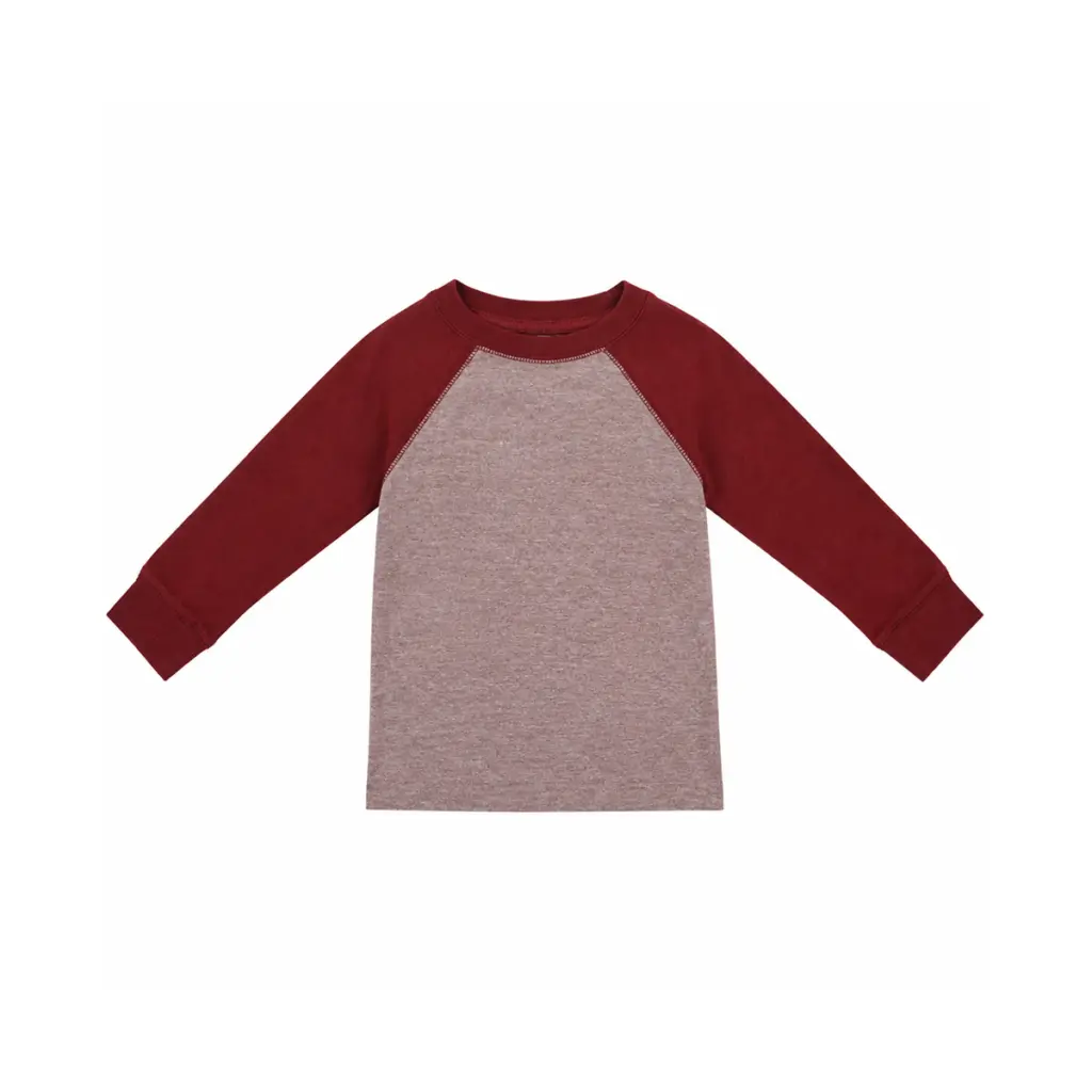 Raglan Long Sleeve T-Shirt | Burgundy & Heathered Red  18m - Designed by CAT & JACK