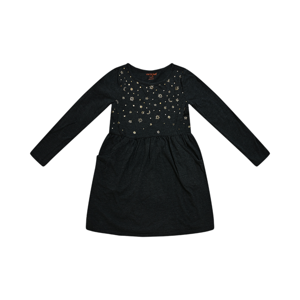 Celestial Print Long Sleeve Dress | Charcoal 6y - Designed by CAT & JACK