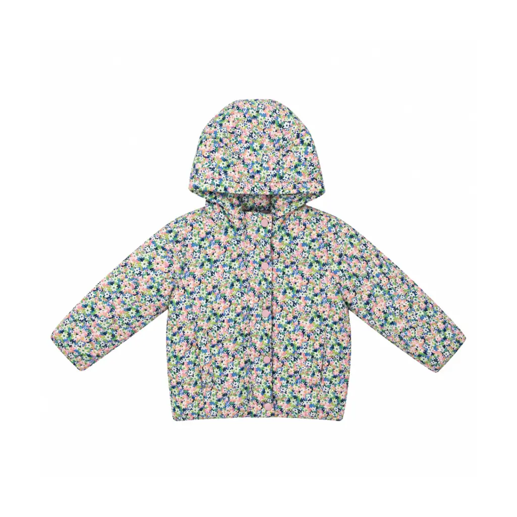 Floral Hooded Jacket | Pink Multi  3y - Designed by CATIMINI