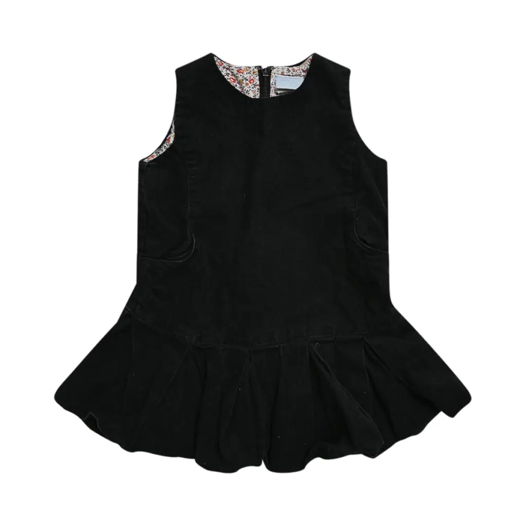 Corduroy Drop-Waist Dress | Black  3y - Designed by CREWCUTS