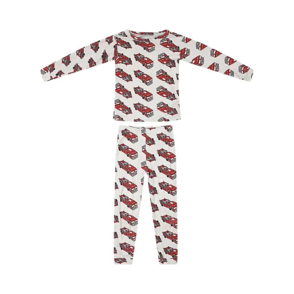 Fire Truck Pajama Set | Off-White / Red  5y - Designed by GAP