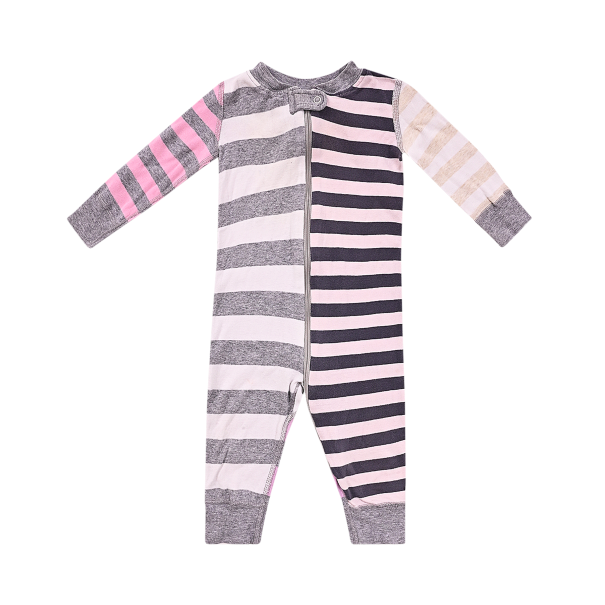 Striped Zip Pajamas | Multi Striped 12/18m - Designed by HANNA ANDERSSON