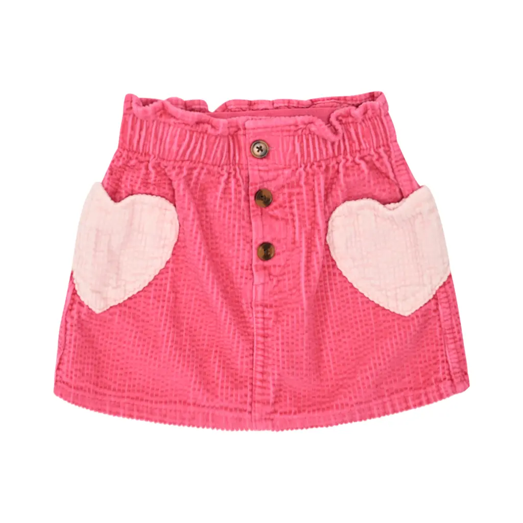Corduroy Heart Pocket Skirt | Hot Pink  4y - Designed by Old Navy