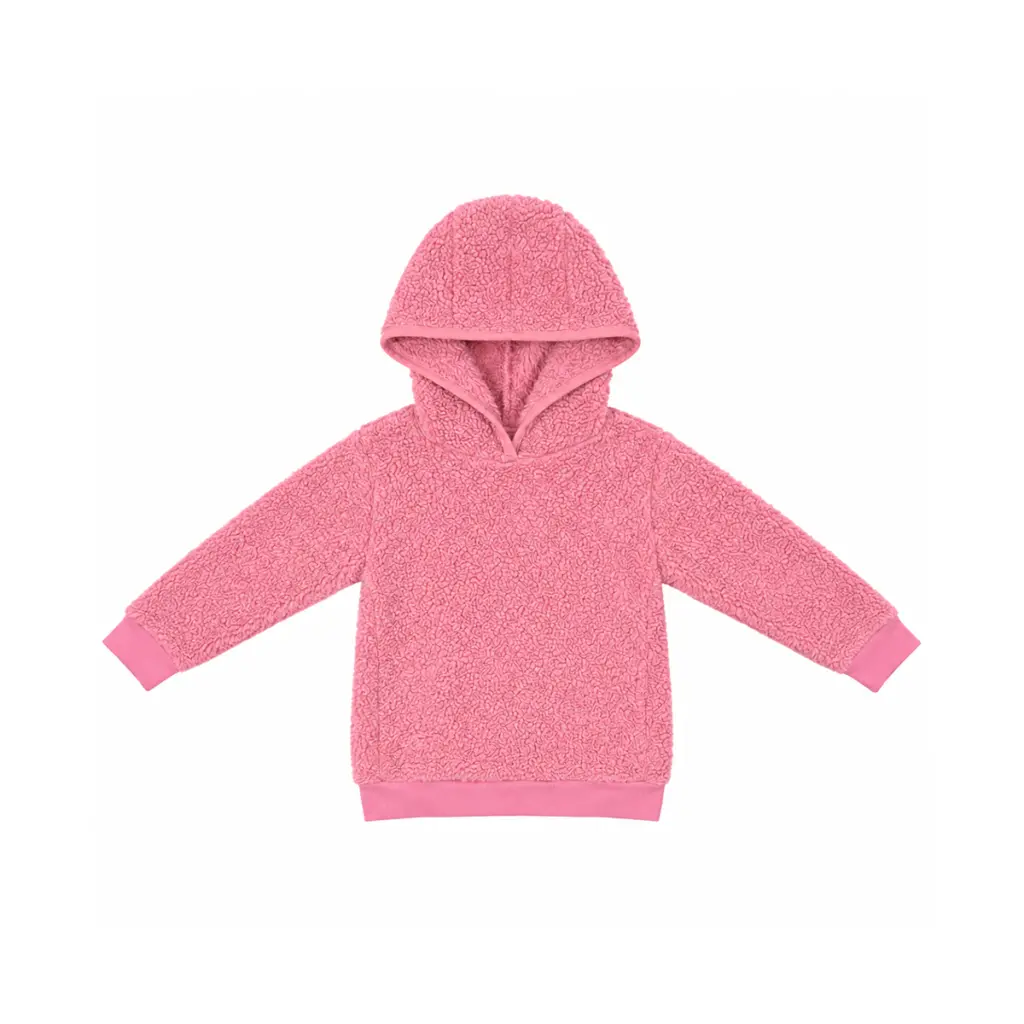 Sherpa Fleece Hoodie | Pink  4/5y - Designed by PRIMARY