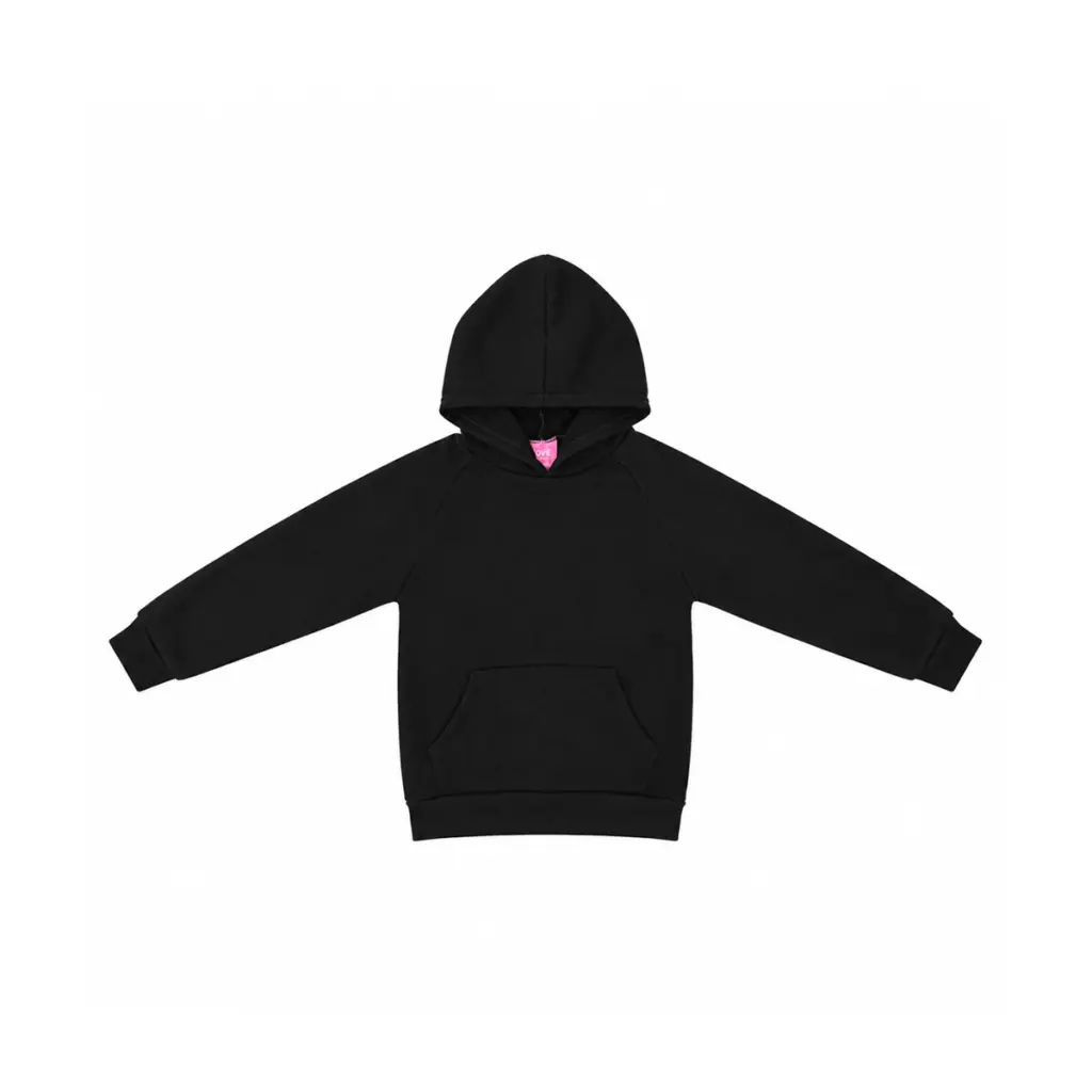 Hooded Sweatshirt | Black  7/8y - Designed by REAL LOVE