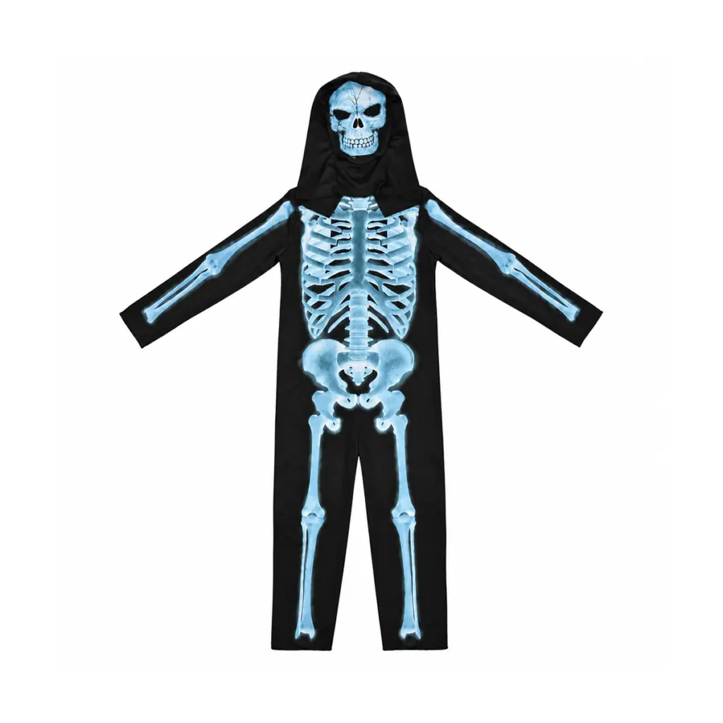 Skeleton Costume Jumpsuit | Black & Blue  M - Designed by TARGET