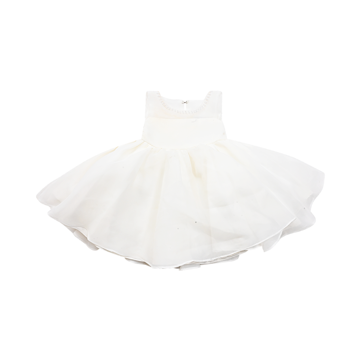 Pearl Embellished Occasion Tulle Dress | Ivory 12m - Designed by Tip Top