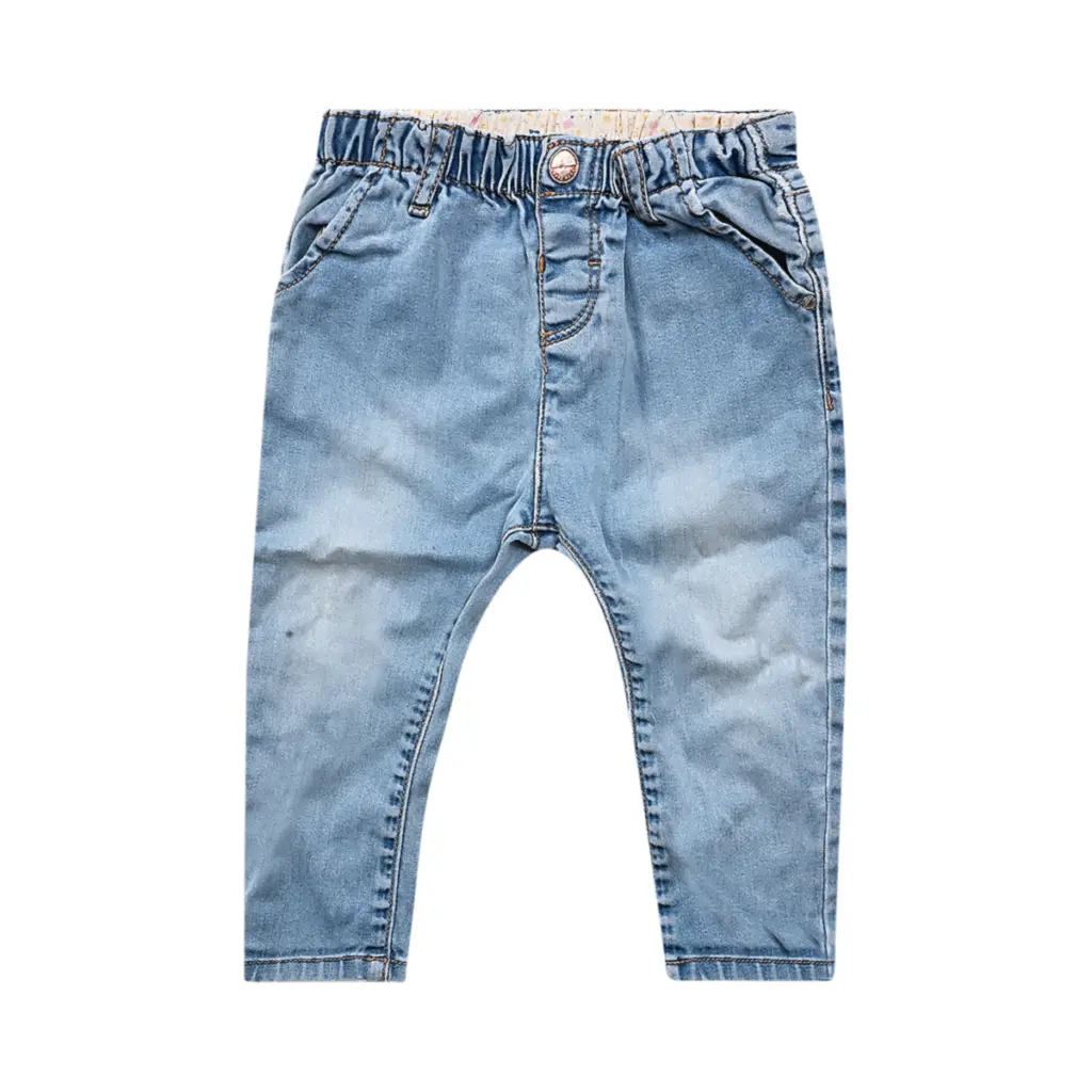 Elastic Waist Denim Jeans | Light Wash  9/12m - Designed by Zara