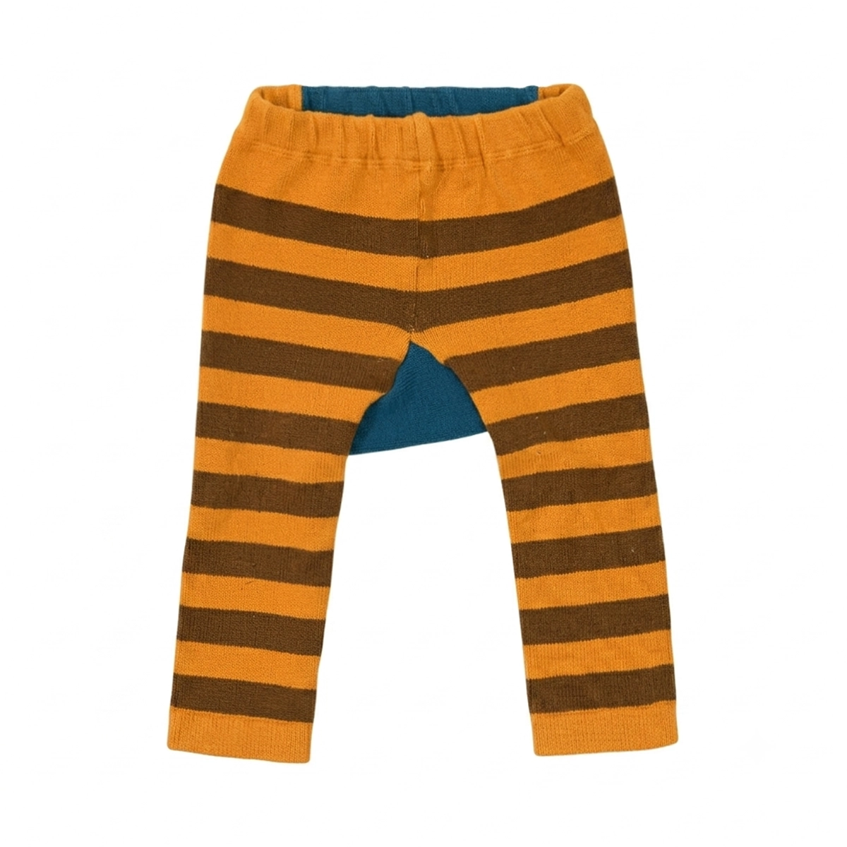 Fox Striped Knit Leggings | Orange Multi S - Designed by doodle pants