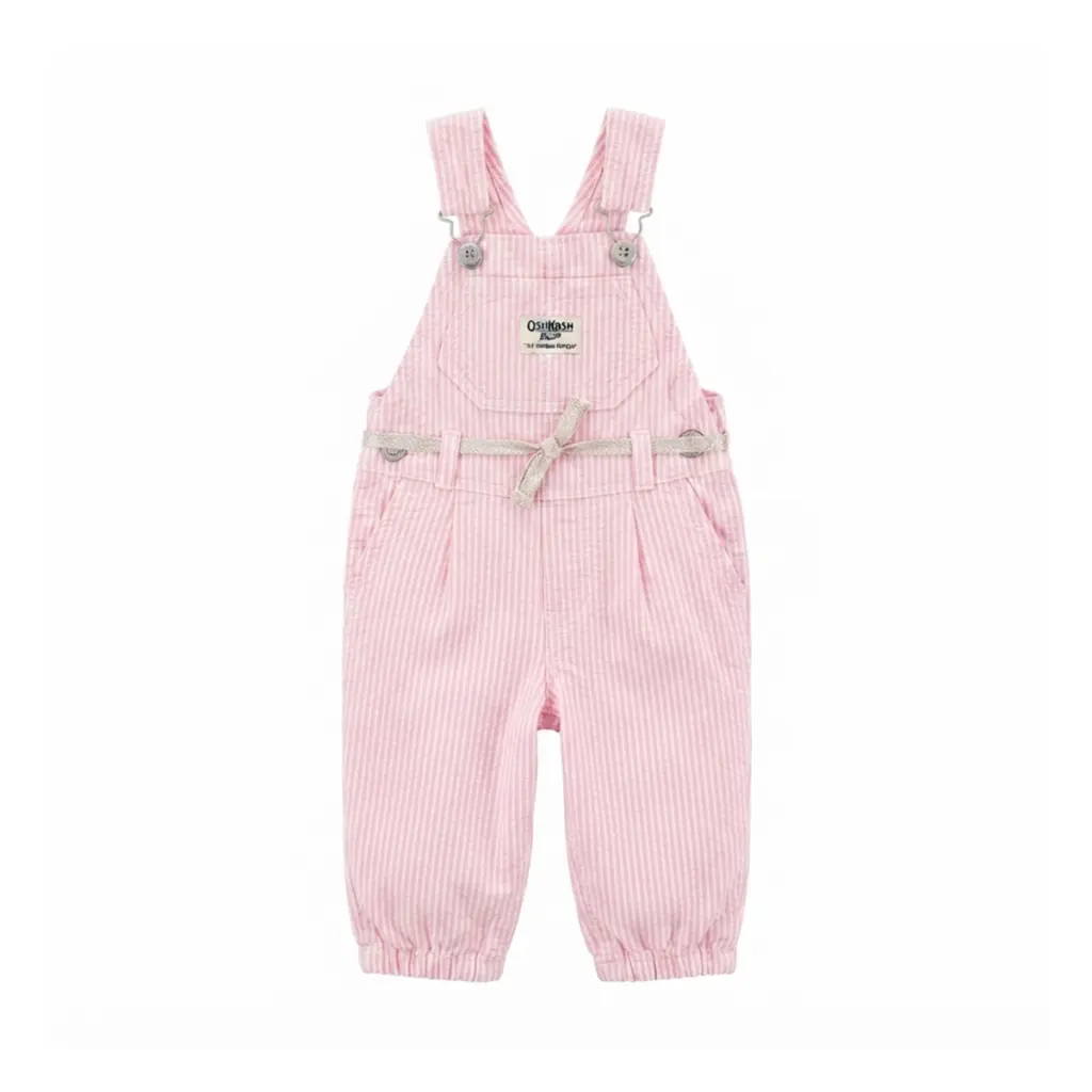Pink Striped Overalls | Light Pink 
 6m - Designed by OSH KOSH B'GOSH
