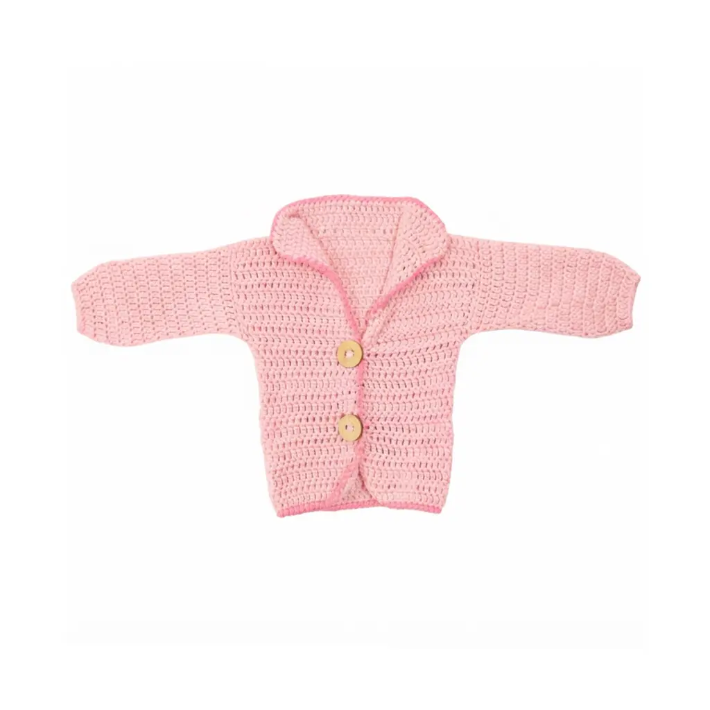 Pink Crochet Cardigan | Pink - Designed by HANDMADE