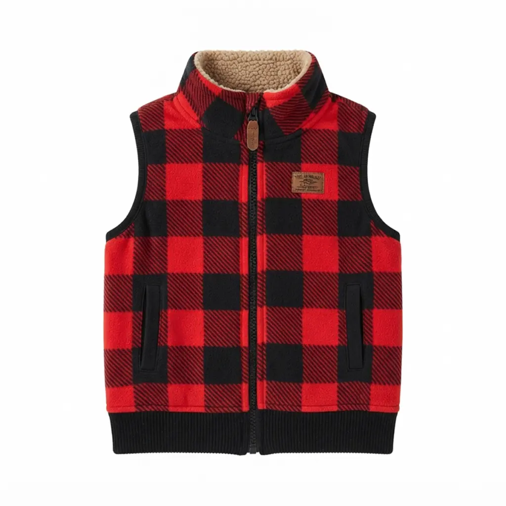 Buffalo Plaid Fleece Vest | Red & Black Plaid - Designed by Carter's